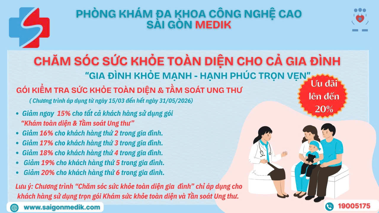 Chăm Sóc Sức Khỏe Toàn Diện Cho Cả Gia Đình – Ưu Đãi Lên Đến 20% Tại Sài Gòn Medik