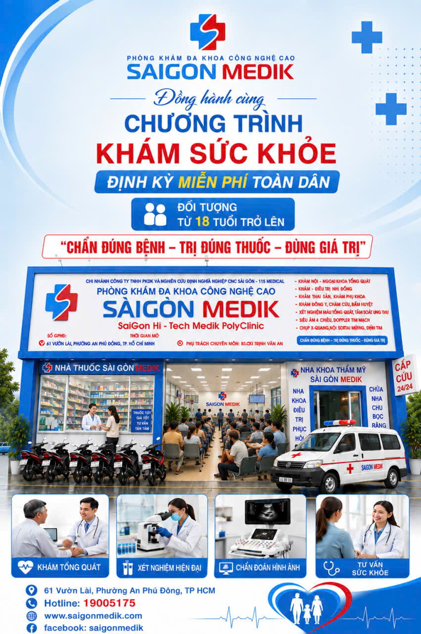 CHĂM SÓC SỨC KHỎE TOÀN DÂN – HOÀN TOÀN MIỄN PHÍ TẠI PKĐK CNC SÀI GÒN MEDIK